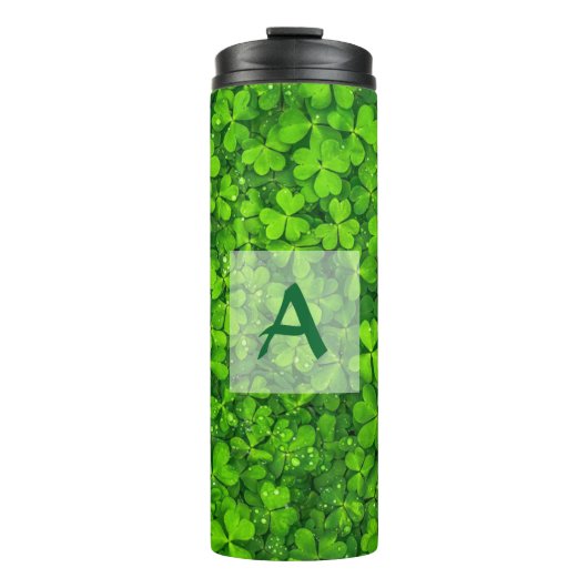 Bouteilles Isothermes Shamrock Clover Feuilles St. Patrick's Day Monogra (Devant)