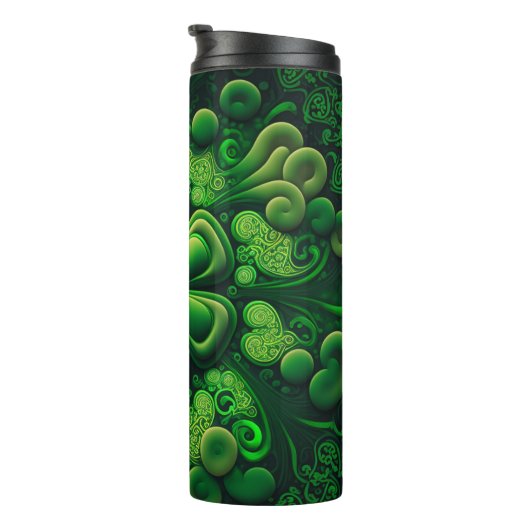 Bouteilles Isothermes Shamrocks CELTIQUES IRLANDAIS EN VERT SOMBRE (Tourné sur la droite)