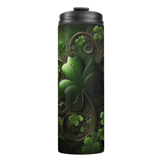 Bouteilles Isothermes Shamrocks CELTIQUES IRLANDAIS EN VERT SOMBRE (Devant)