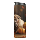 Bouteilles Isothermes Shar Pei Chiot Automne Citrouille de plaisir (Tourné sur la droite)