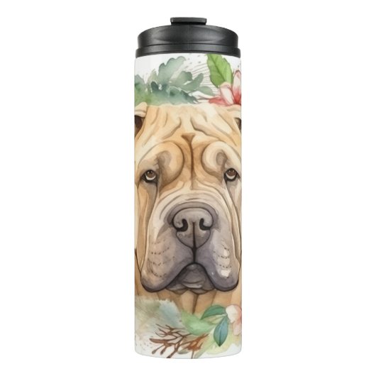 Bouteilles Isothermes Shar Pei Christmas Wreath Festive Pup (Devant)