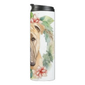 Bouteilles Isothermes Shar Pei Christmas Wreath Festive Pup (Tourné sur la droite)