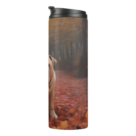 Bouteilles Isothermes Shar Pei dans l'automne Feuilles automne Inspire (Tourné sur la droite)
