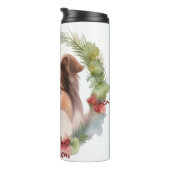 Bouteilles Isothermes Shetland Sheepdog Christmas Wreath Festive Pup (Tourné sur la droite)
