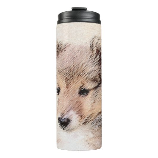 Bouteilles Isothermes Shetland Sheepdog Puppy Peinture Chien original ar (Devant)