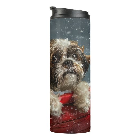 Bouteilles Isothermes Shih Tzu Chien Festif de Noël (Tourné sur la droite)