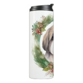 Bouteilles Isothermes Shih Tzu Christmas Wreath Festive Pup (Tourné sur la gauche)