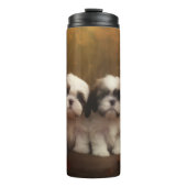 Bouteilles Isothermes Shih Tzu Puppy Automne Citrouille de plaisir (Devant)
