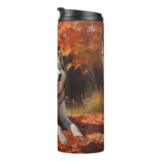 Bouteilles Isothermes Sibérie Husky en automne Feuilles automne Inspire (Tourné sur la droite)