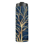 Bouteilles Isothermes Silhouette Arbre d'Or moderne Design bleu minimal (Devant)
