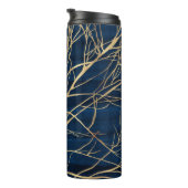 Bouteilles Isothermes Silhouette Arbre d'Or moderne Design bleu minimal (Tourné sur la droite)