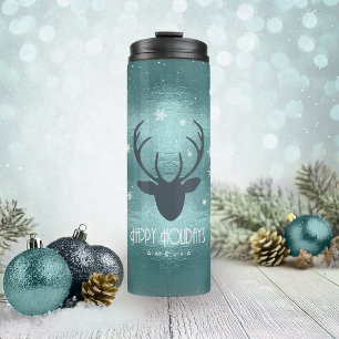 Bouteilles Isothermes Silhouette de bois de cerf & flocons de neige sarc