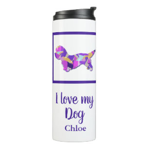 Bouteilles Isothermes Silhouette de chien Terrier Dandie Dinmont VioletP