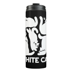 Bouteilles Isothermes Silhouettes de chaton blanc - Design Feline mignon