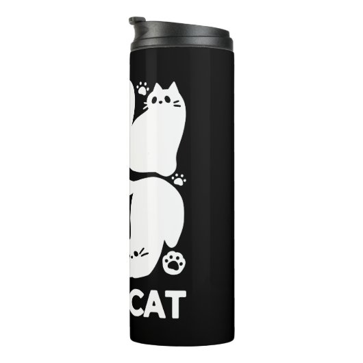 Bouteilles Isothermes Silhouettes de chaton blanc - Design Feline mignon (Tourné sur la droite)