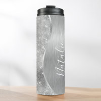 Silver Glitter Glam Bling Personalized