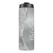 Bouteilles Isothermes Silver Glitter Glam Bling Personalized (Devant)