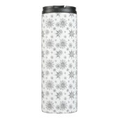 Bouteilles Isothermes Silver Grey Snowflakes Motif et Nom personnalisé (Dos)