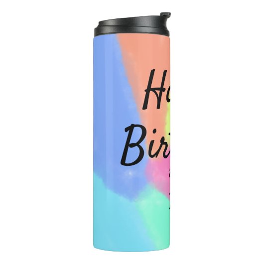 Bouteilles Isothermes simple calligraphie minimum heureux anniversaire p (Tourné sur la gauche)