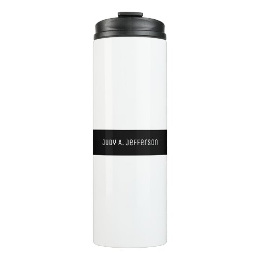 Bouteilles Isothermes Simple classique minimaliste noir & blanc élégant (Devant)