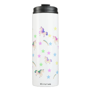 Bouteilles Isothermes Simple Cute Unicorn arc-en-ciel transparent motif