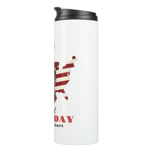 Bouteilles Isothermes Simple Elegant Labor Day avec le drapeau américain (Tourné sur la droite)