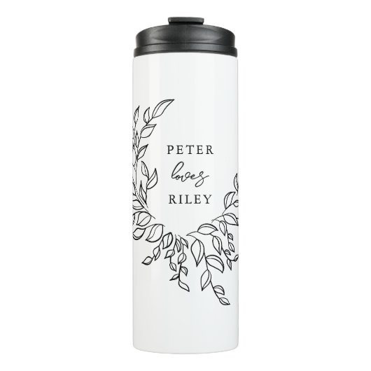 Bouteilles Isothermes Simple Logique Script Botanique Wreath Couples Cad (Devant)