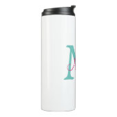 Bouteilles Isothermes simple minimal ajouter nom monogramme vert rose bl (Tourné sur la gauche)
