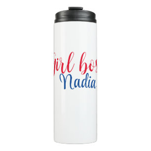 Bouteilles Isothermes simple minimal girl boss ajouter nom texte image e