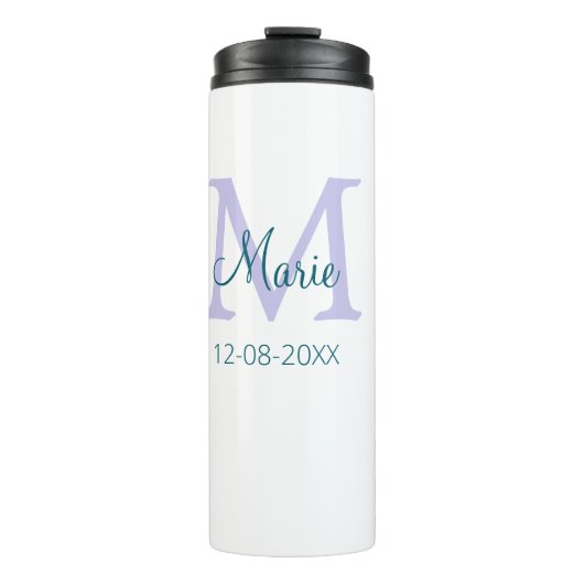 Bouteilles Isothermes simple minimum ajouter nom monogramme violet vert (Devant)