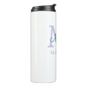 Bouteilles Isothermes simple minimum ajouter nom monogramme violet vert (Tourné sur la gauche)