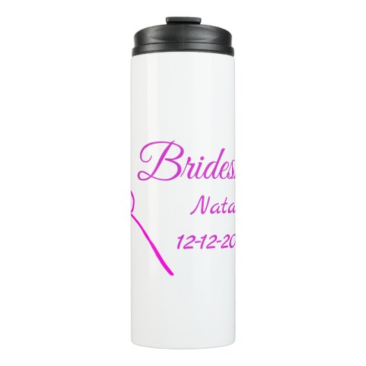 Bouteilles Isothermes Simple minimum rose bridesmaid ajouter le nom de l (Devant)