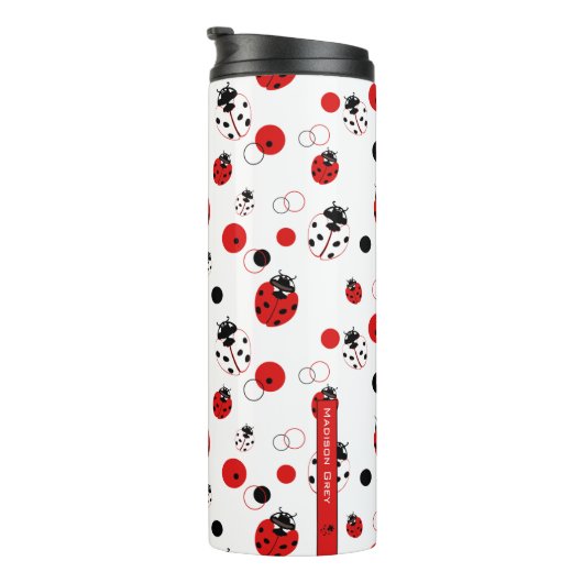Bouteilles Isothermes Simple Motif Ladybug rouge, noir et blanc (Tourné sur la droite)