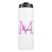 Bouteilles Isothermes simple nom minimal ajouter monogramme rose rouge (Devant)