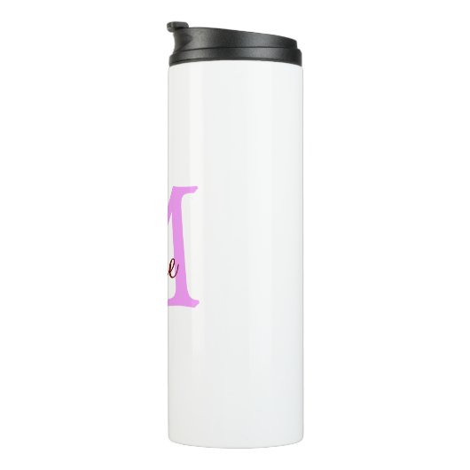 Bouteilles Isothermes simple nom minimal ajouter monogramme rose rouge (Tourné sur la droite)