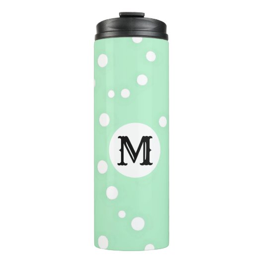 BOUTEILLES ISOTHERMES SIMPLE PASTEL VERT MONOGRAMMMÉ (Devant)