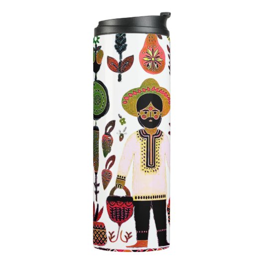 Bouteilles Isothermes simple peinture madhubani (Tourné sur la gauche)