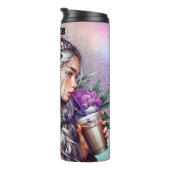 Bouteilles Isothermes Sip de café floral tressé Ethereal (Tourné sur la droite)