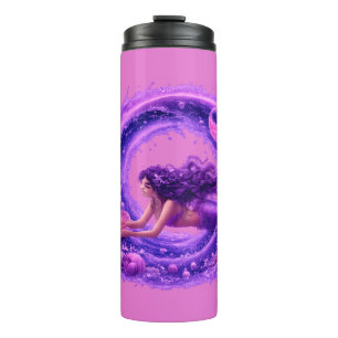 Bouteilles Isothermes Sirène Chercheuse de Perle Violette Art Fantastiqu
