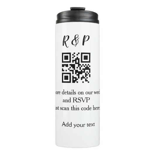 Bouteilles Isothermes site web de mariage rsvp q r code ajouter nom text (Devant)