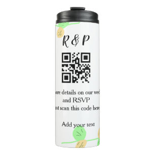 Bouteilles Isothermes Site web de mariage rsvp q r code ajouter nom text