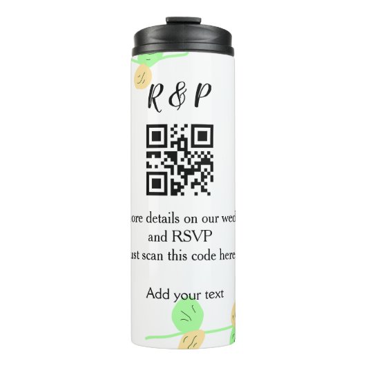 Bouteilles Isothermes Site web de mariage rsvp q r code ajouter nom text (Devant)