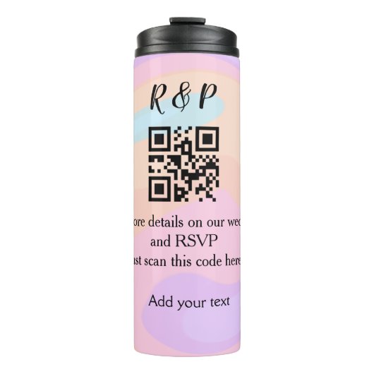Bouteilles Isothermes site web mariage rsvp q r code ajouter nom texte (Devant)