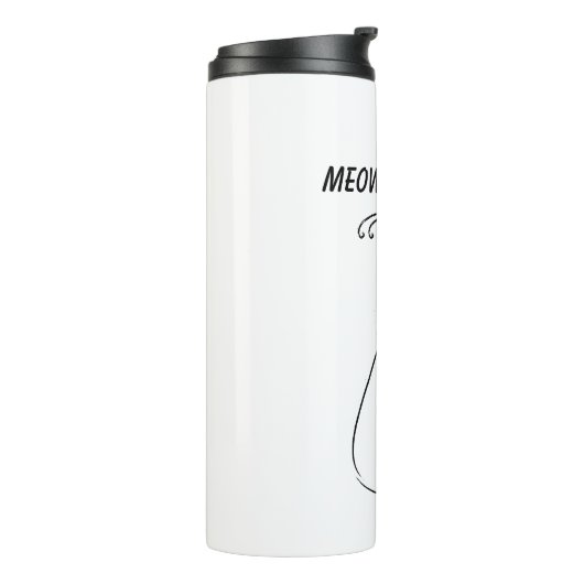 Bouteilles Isothermes Slinky Black Cat Meow Meow Texte Personnalisé Yeux (Tourné sur la gauche)