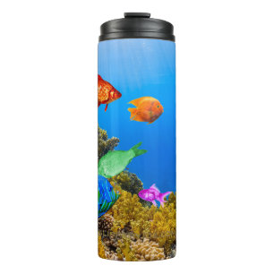 Bouteilles Isothermes SlipperyJoe's Fish Pride tropicale vert bleu pourp