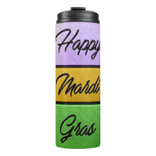 Bouteilles Isothermes SlipperyJoe's Happy Mardi Gras violet or vert b