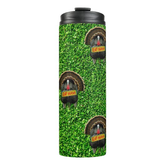 Bouteilles Isothermes SlipperyJoe's Thanksgiving turkey grass manger du  (Devant)