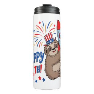Bouteilles Isothermes Sloth Happy 4th Rocket Fireworks USA