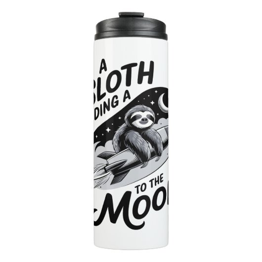 Bouteilles Isothermes Sloth Riding a Rocket to the Moon (Devant)