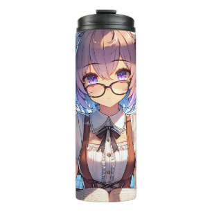 Bouteilles Isothermes Smart Anime Girl in Library Reading Books